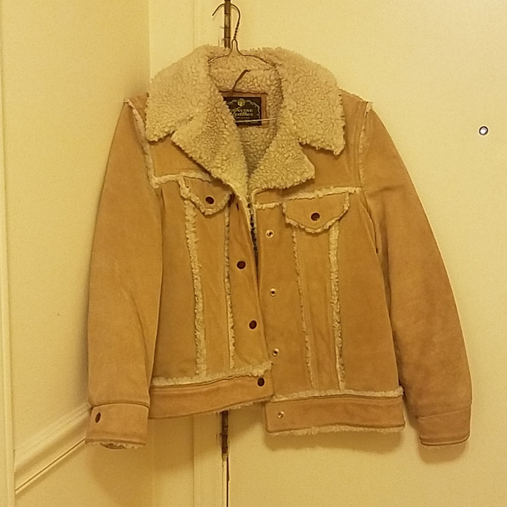 VINTAGE Genuine leather and wool jacket